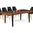 ID MARKET - Table à manger rectangle AUSTRIA 10 personnes bois pied épingle 200 cm - vignette