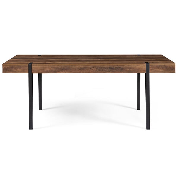 ID MARKET - Table à manger rectangle AUSTRIA 10 personnes bois pied épingle 200 cm - large