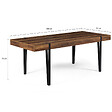 ID MARKET - Table à manger rectangle AUSTRIA 10 personnes bois pied épingle 200 cm - vignette