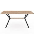 ID MARKET - Table à manger rectangle LOUISON 8 personnes bois et noir design industriel 160 cm - vignette