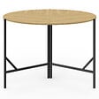 ID MARKET - Table à manger pliante ronde YAEL 4 personnes bois et noir design industriel 110 cm - vignette