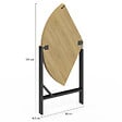 ID MARKET - Table à manger pliante ronde YAEL 4 personnes bois et noir design industriel 110 cm - vignette