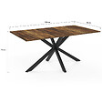 ID MARKET - Table à manger rectangle ALIX 8 personnes pied araignée noir et plateau bois foncé HAWKINS 160 cm - vignette