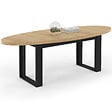ID MARKET - Table à manger PHOENIX 8 personnes ovale 200 cm bois et noir - vignette