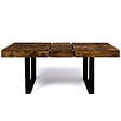 ID MARKET - Table à manger extensible rectangle PHOENIX 4-8 personnes bois effet vieilli et noir 160-200 cm - vignette