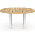 ID MARKET - Table à manger extensible ronde PHOENIX 4-6 personnes bois et blanc 110-150 cm - vignette