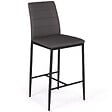 ID MARKET - Lot de 4 tabourets ROMANE en PVC gris design contemporain chaises de bar rembourrées - vignette