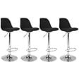 ID MARKET - Lot de 4 tabourets de bar KARL design noir - vignette