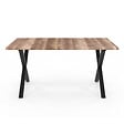 ID MARKET - Table à manger rectangle DAKOTA 6 personnes pieds forme en X design industriel 160 cm - vignette