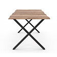 ID MARKET - Table à manger rectangle DAKOTA 6 personnes pieds forme en X design industriel 160 cm - vignette