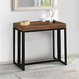 ID MARKET - Table console extensible TORONTO 10 personnes 235 cm bois foncé noyer design industriel - vignette
