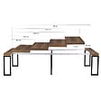 ID MARKET - Table console extensible TORONTO 10 personnes 235 cm bois foncé noyer design industriel - vignette