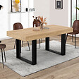 ID MARKET - Table à manger extensible rectangle PHOENIX 4-6 personnes bois et noir 120-160 cm - vignette