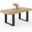 ID MARKET - Table à manger extensible rectangle PHOENIX 4-6 personnes bois et noir 120-160 cm - vignette