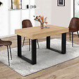 ID MARKET - Table à manger extensible rectangle PHOENIX 4-6 personnes bois et noir 120-160 cm - vignette