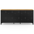 ID MARKET - Buffet casier 180 cm ESTER 10 portes en métal noir plateau bois design industriel - vignette