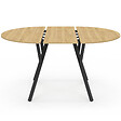 ID MARKET - Table à manger extensible ronde YSEULT 4-8 personnes bois et noir design industriel  110-150 cm - vignette