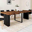 ID MARKET - Table console extensible EDEN 10 personnes 235 cm bois effet vieilli et noir - vignette