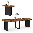 ID MARKET - Table console extensible EDEN 10 personnes 235 cm bois effet vieilli et noir - vignette