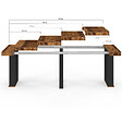 ID MARKET - Table console extensible EDEN 10 personnes 235 cm bois effet vieilli et noir - vignette