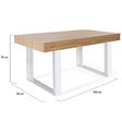 ID MARKET - Table à manger rectangle PHOENIX 6 personnes bois et blanc 160 cm - vignette