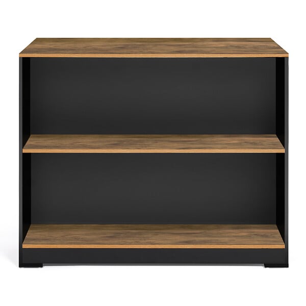 ID MARKET - Table de bar îlot JUNO bois noir et plateau foncé HAWKINS - large