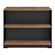 ID MARKET - Table de bar îlot JUNO bois noir et plateau foncé HAWKINS - vignette