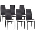 ID MARKET - Ensemble table à manger GEORGIA 140 cm blanche et noire et 6 chaises ROMANE noires liseré blanc - vignette