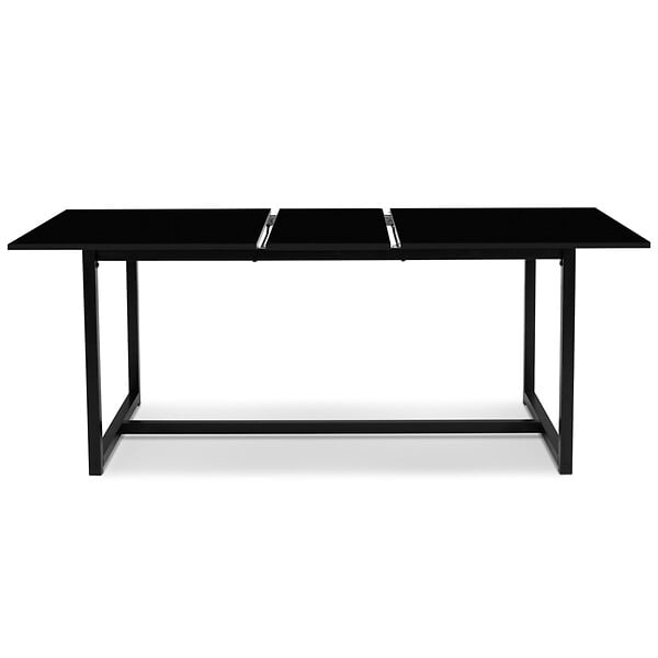 ID MARKET - Table à manger extensible rectangle DELSON 6-10 personnes design industriel 160-200 cm - large