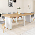 ID MARKET - Table console extensible EDEN 10 personnes 235 cm bois et blanc - vignette