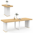 ID MARKET - Table console extensible EDEN 10 personnes 235 cm bois et blanc - vignette