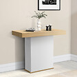 ID MARKET - Table console extensible EDEN 10 personnes 235 cm bois et blanc - vignette