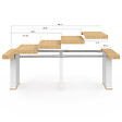 ID MARKET - Table console extensible EDEN 10 personnes 235 cm bois et blanc - vignette