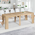 ID MARKET - Table console extensible ORLANDO 14 personnes 300 cm bois façon hêtre - vignette