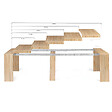 ID MARKET - Table console extensible ORLANDO 14 personnes 300 cm bois façon hêtre - vignette