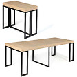 ID MARKET - Table console extensible TORONTO 10 personnes 235 cm design industriel - vignette