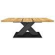 ID MARKET - Table à manger extensible rectangle ALICIA 6-10 personnes bois et noir 160-200 cm - vignette