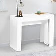 ID MARKET - Table console extensible ORLANDO 14 personnes 300 cm bois blanc - vignette