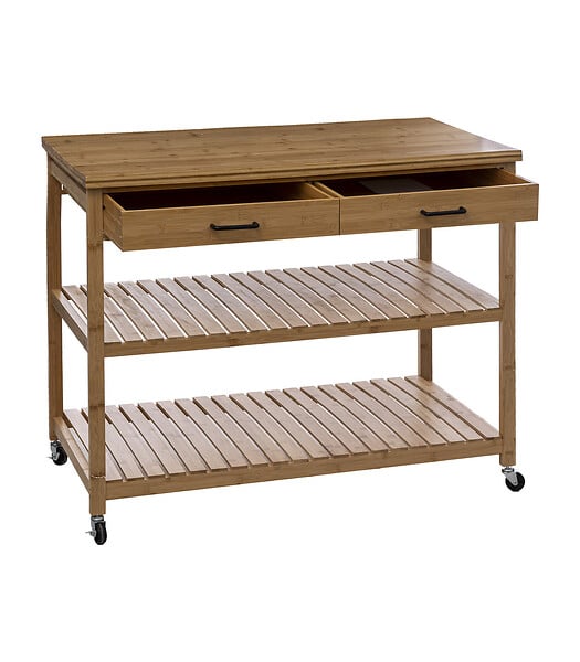 5 FIVE SIMPLY SMART - Desserte Îlot  de cuisine 4 niveaux en Bambou L 108 cm - large