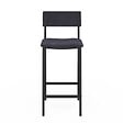 ID MARKET - Lot de 4 tabourets de bar AUBIN avec dossier chaise de cuisine velours gris anthracite - vignette