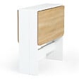 ID MARKET - Table console pliable EDI 2-4 personnes bois blanc plateau façon hêtre 103 x 76 cm - vignette
