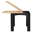 ID MARKET - Table à manger extensible rectangle DONA 4-8 personnes noire plateau façon hêtre 80-160 cm - vignette