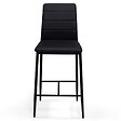 ID MARKET - Lot de 4 tabourets ROMANE en PVC noir design contemporain chaises de bar rembourrées - vignette