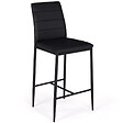 ID MARKET - Lot de 4 tabourets ROMANE en PVC noir design contemporain chaises de bar rembourrées - vignette