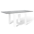 ID MARKET - Table à manger extensible rectangle DONA 4-8 personnes plateau effet béton 80-160 cm - vignette