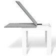 ID MARKET - Table à manger extensible rectangle DONA 4-8 personnes plateau effet béton 80-160 cm - vignette