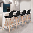 ID MARKET - Lot de 4 tabourets de bar SARA noir - vignette