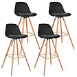 ID MARKET - Lot de 4 tabourets de bar SARA noir - vignette