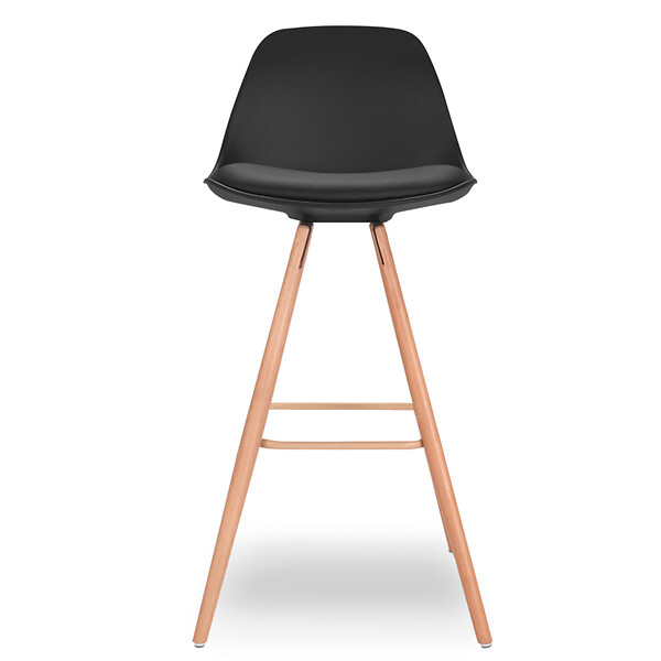 ID MARKET - Lot de 4 tabourets de bar SARA noir - large