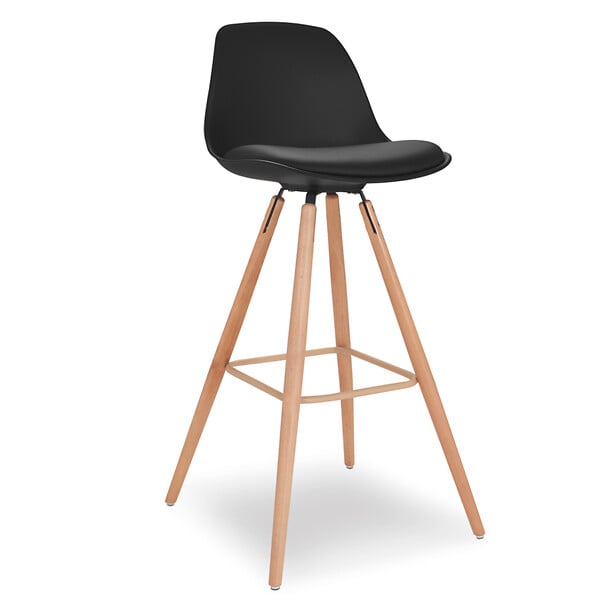 ID MARKET - Lot de 4 tabourets de bar SARA noir - large